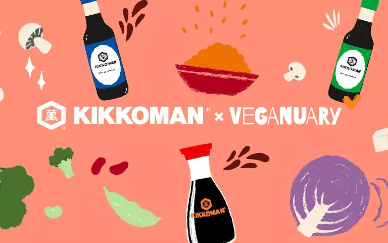 Veganuary with Kikkoman, illustration, decorative