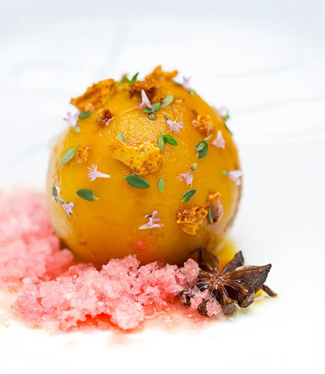 Kikkoman soy poached Peach