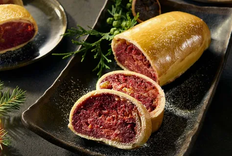 Winter spiced beetroot and apple strudel