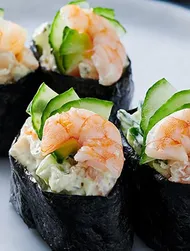 Gunkan Maki Sushi with Prawn & Cucumber recipe