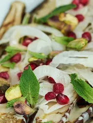 Griddled Aubergine with Soy Tahini Dressing