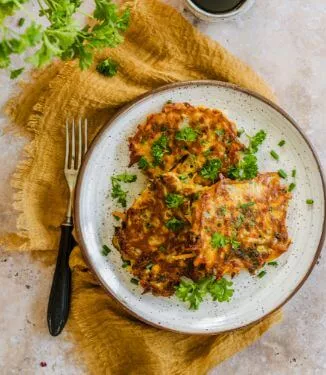 Carrot and celeriac pancakes with herbs