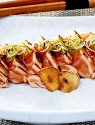 Japanese Salmon Tartare with Ponzu & Radish Dip