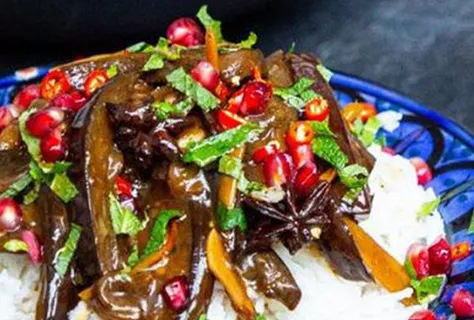 Sticky Teriyaki Aubergine Stir Fry Recipe
