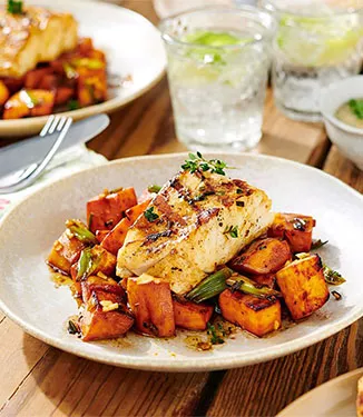 Barbecued Cod Loin Fillets in a Spiced Yoghurt Marinade