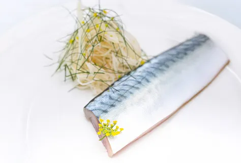Kikkoman Soy and oyster marinated Mackerel, celeriac and fennel salad