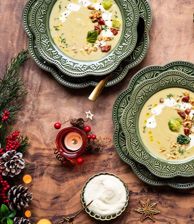 Creamy Brussels sprout & potato cream soup
