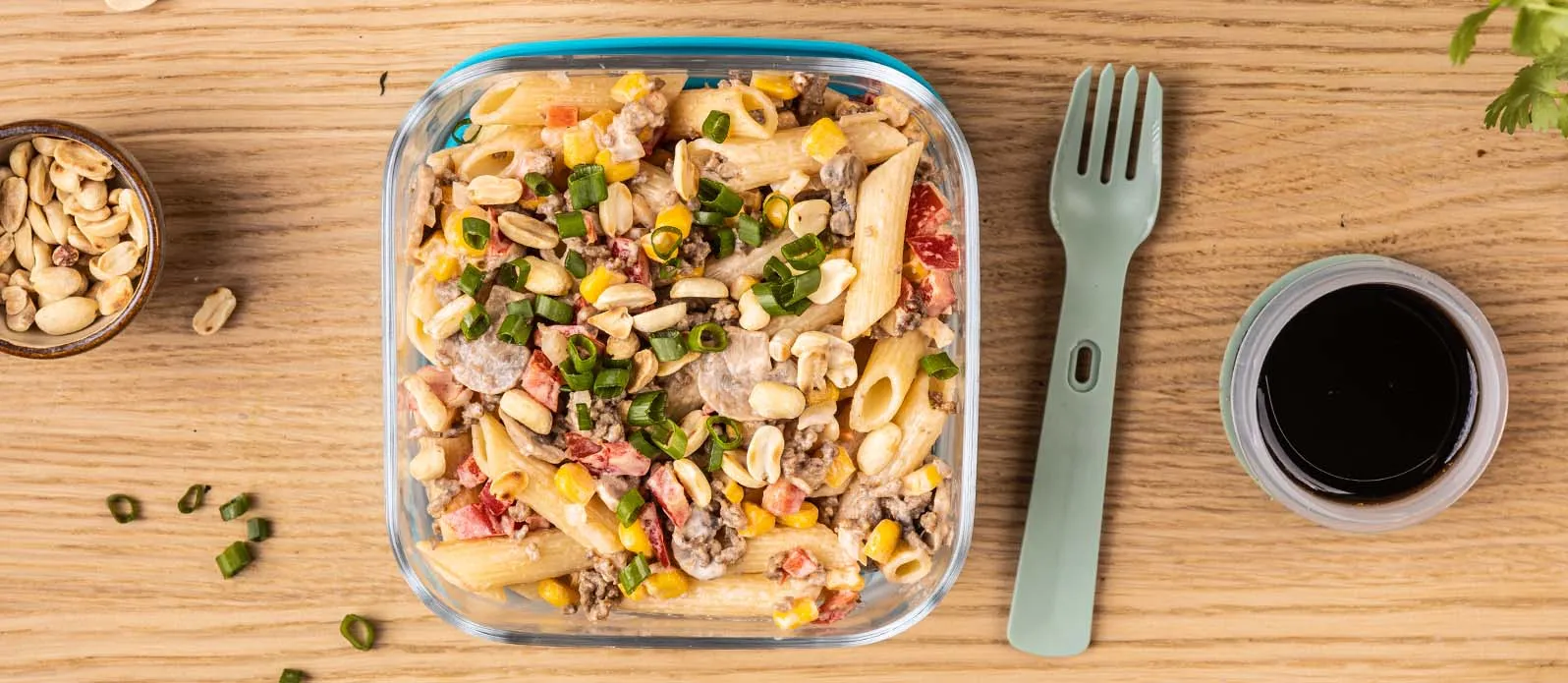 Beef and mushroom pasta salad