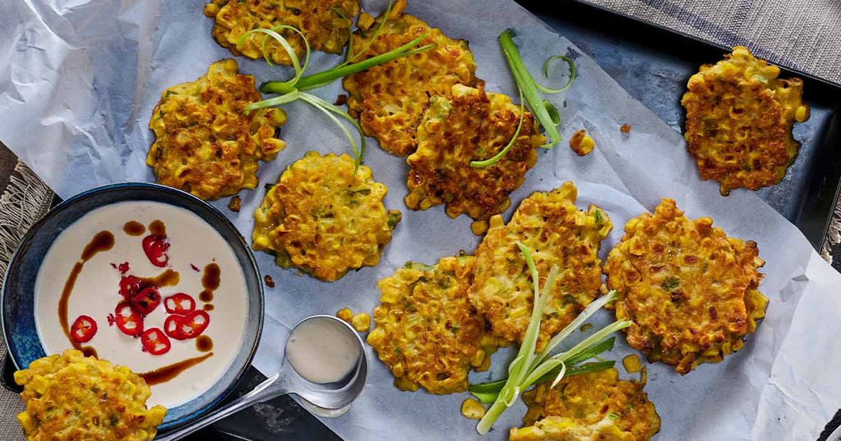 Sweetcorn Fritters with soy, lime and parmesan | Kikkoman