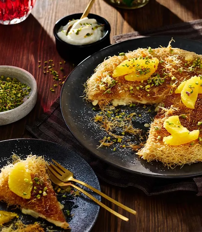 Künefe—sweet Turkish cheese dessert