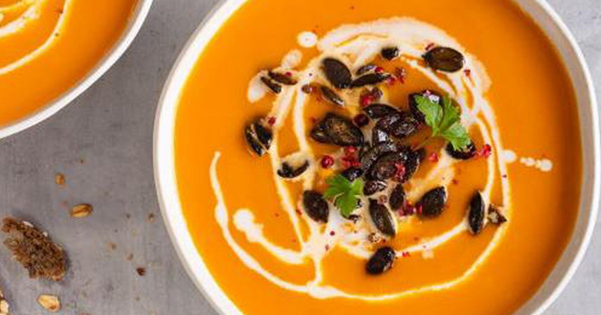 Pumpkin soup with Caramelised Pumpkin Seeds | Kikkoman
