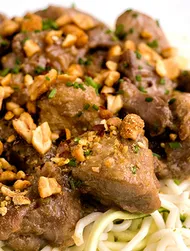 Slow Cooker Pork Stew with noodles and courgetti