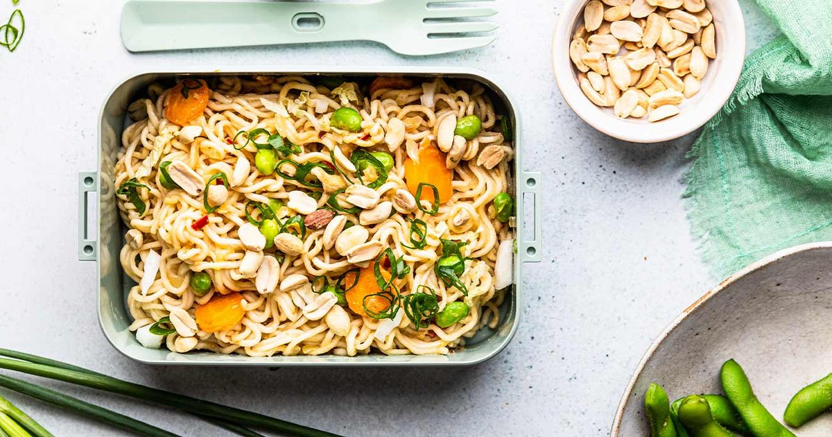Miso noodles with vegetables in peanut sauce | Kikkoman UK Recipe