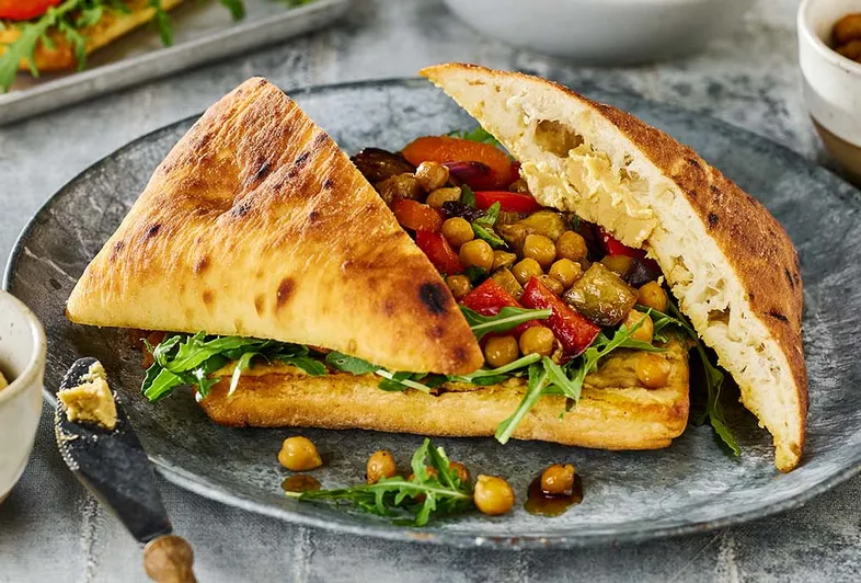 Vegetarian hummus sandwich