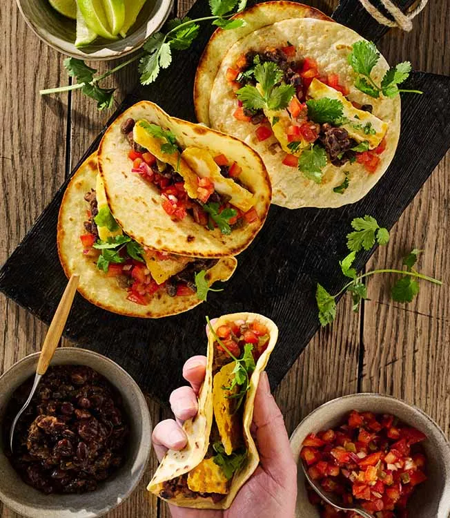 Easy Teriyaki Black Bean and Halloumi Tacos Recipe