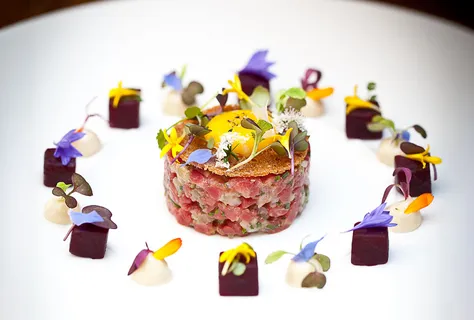 Beef tartare, soy mayonnaise and quail egg