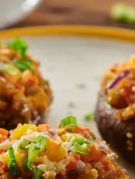 Quinoa Stuffed BBQ Mushrooms