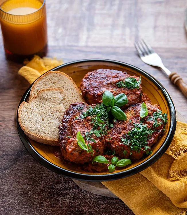 Unwrapped cabbage rolls in tomato sauce