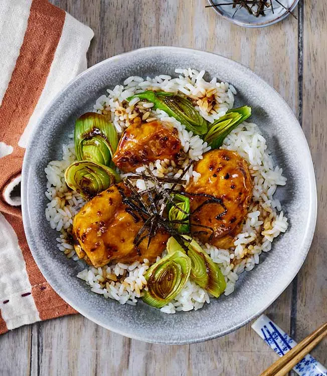 Teriyaki Chicken with Toasted Sesame Seeds on Rice