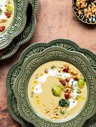 Creamy Brussels sprout & potato cream soup