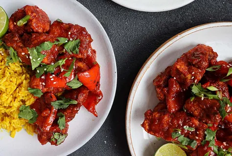 Sweet & Sour Crispy Tofu Rips with Sticky Fried Rice
