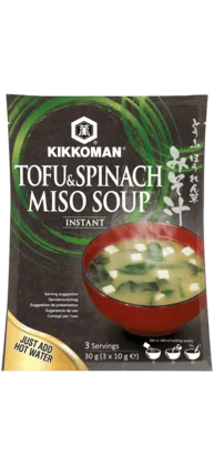 Kikkoman Instant Miso Soup with Tofu and Spinach 10 g x 3 Kikkoman Instant Miso Soup with Tofu and Spinach 10 g x 3