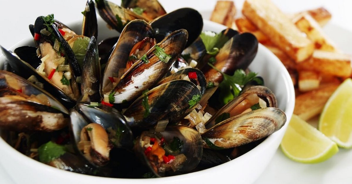 Oriental Mussels and Chips Kikkoman