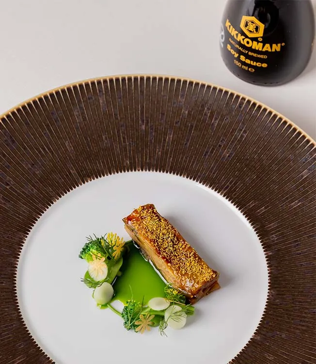 Aubergine, miso, brassicas