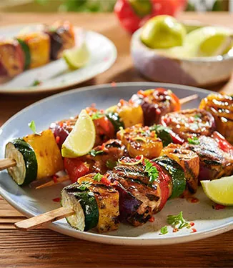Fruity BBQ Chicken Skewers
