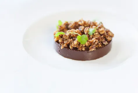 Chocolate and olive oil truffle with soy