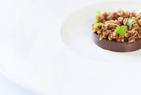 Chocolate and olive oil truffle with soy