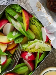 Colourful Summer Salad with Lamb Chops