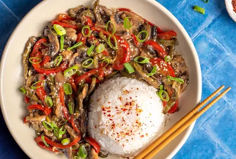 Simple Mushroom and Green Bean Stir Fry