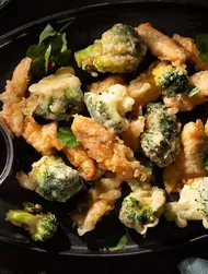 Korean salmon in sesame tempura