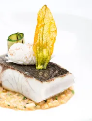 Roasted Sea Bass with Risotto