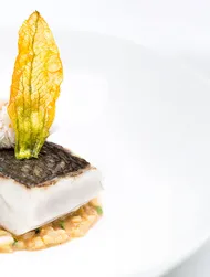 Roasted Sea Bass with Risotto