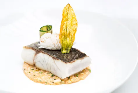 Roasted Sea Bass with Risotto