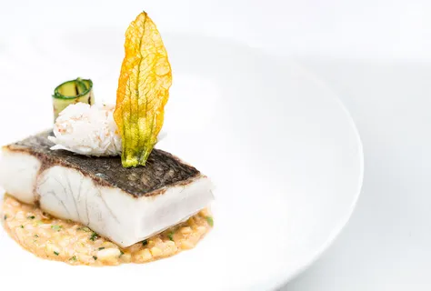 Roasted Sea Bass with Risotto