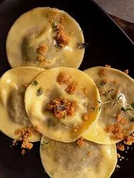 Porcini mushroom ravioli