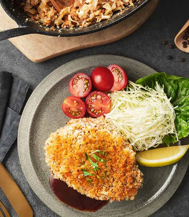 Soy-glazed cabbage katsu bake