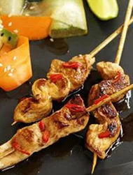 Japanese style teriyaki chicken skewers