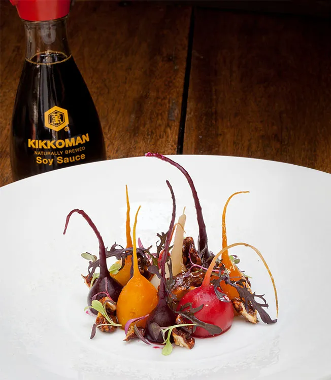 Soy glazed baby beetroots