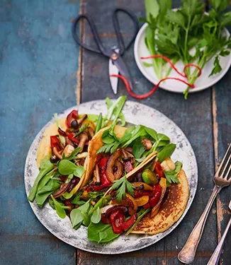 Yakitori stir-fried vegetable pancake wraps recipe