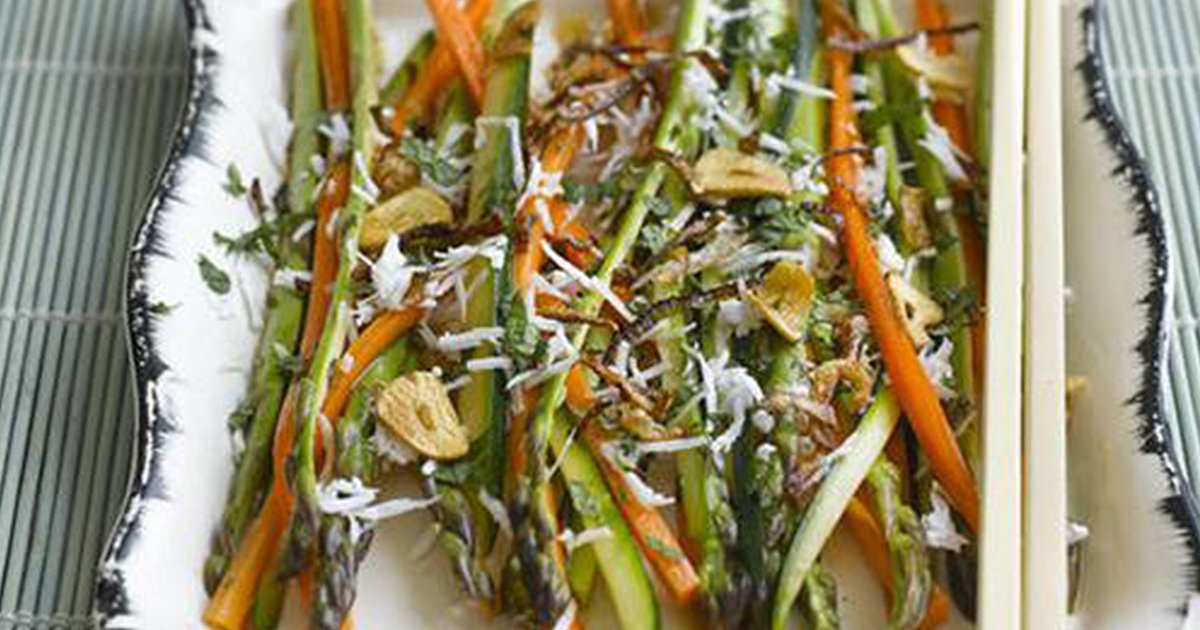 Raw AsianStyle Asparagus & Carrot Salad with Soy & Lime Dressing