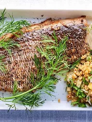 Bream fillets with ponzu sauce