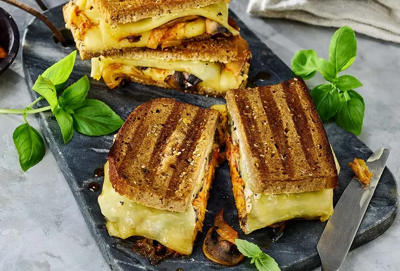 Kimchi grilled cheese sandwich