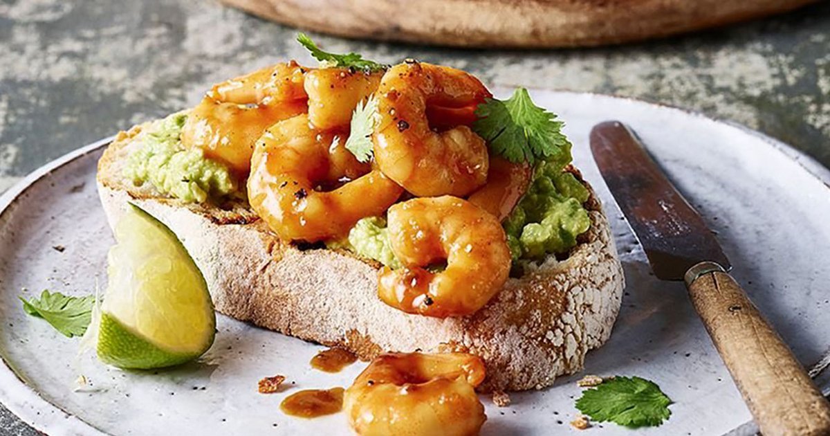 Teriyaki prawn and avocado toast | Kikkoman