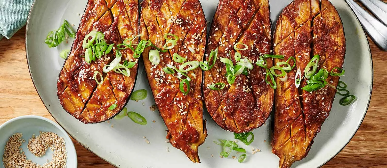Miso and Honey Roast Aubergine