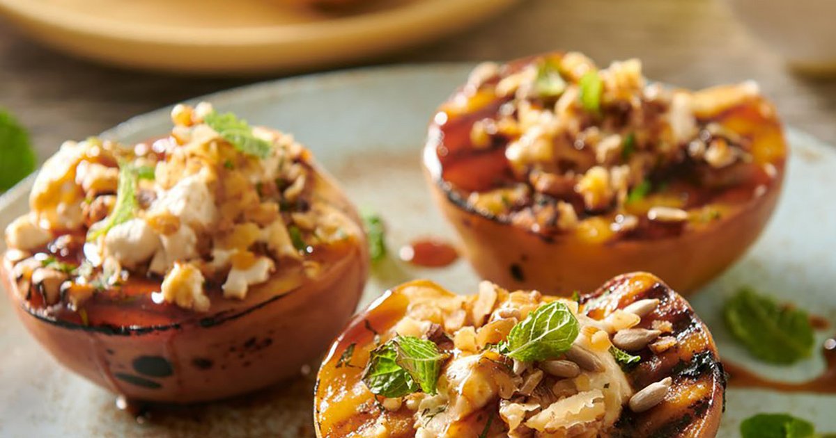 Cheese Stuffed Peaches | Kikkoman