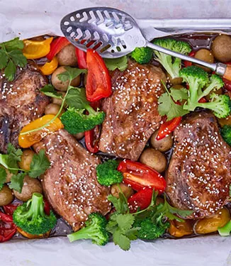 Ponzu marinated pork chops